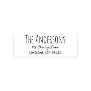 Auto Entintado Carimbo de Endereço de Devolução   Fonte inspirada