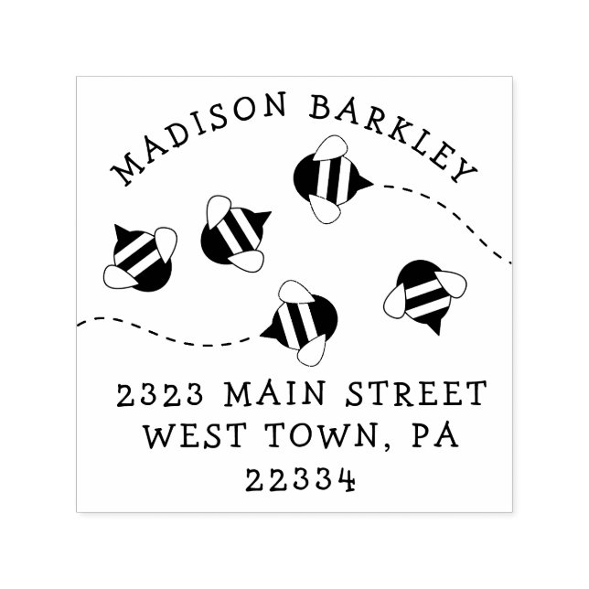 Auto Entintado Carimbo de endereço de retorno de colmeia de colme (Design)