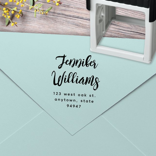 Auto Entintado Carimbo de Endereço de Retorno de Script de Caligr (Criador carregado)