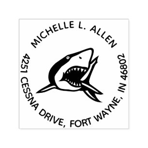 Auto Entintado Carimbo de Endereço de Retorno de Shark Personaliz