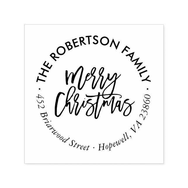 Auto Entintado Carimbo de Endereço de Retorno do Script de Natal  (Design)