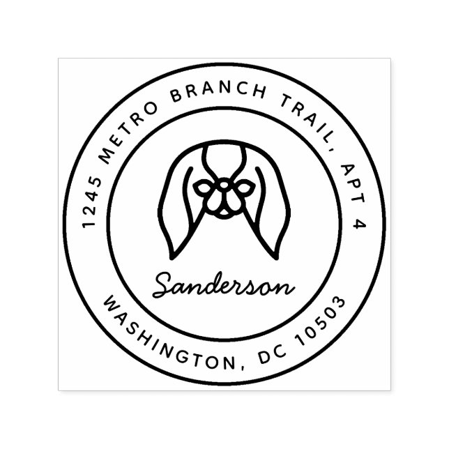 Auto Entintado Carimbo de Endereço de Retorno Japonês/Pekingês (Design)