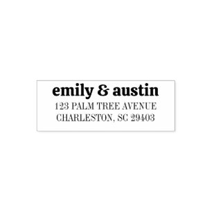 Auto Entintado Carimbo de Endereço de Retorno Minimalista Retroat