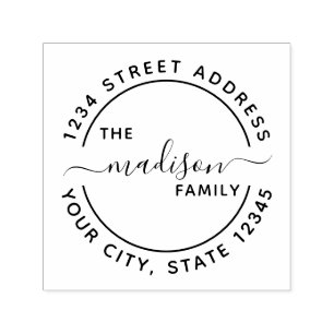 Auto Entintado Carimbo de Endereço de Retorno Redondo Redondo Mod