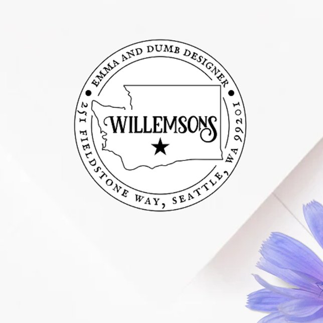 Auto Entintado Carimbo de Endereço de Washington (Criador carregado)