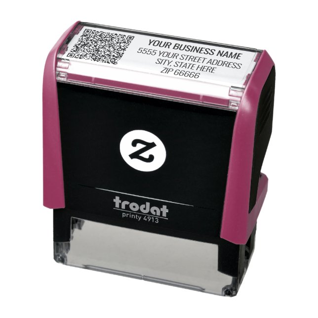 Auto Entintado Carimbo de Endereço Personalizado com Código QR (Produto)