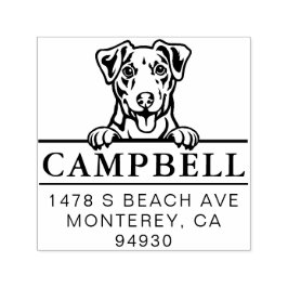 Auto Entintado Carimbo de Endereço Personalizado de Cachorro Jack