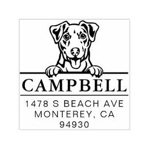 Auto Entintado Carimbo de Endereço Personalizado de Cachorro Jack