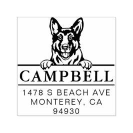 Auto Entintado Carimbo de Endereço Personalizado de Cão do German