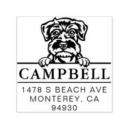 Auto Entintado Carimbo de Endereço Personalizado de Cão do Schnau