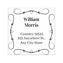 Auto Entintado Carimbo de Endereço Personalizado Quadrado Botânic