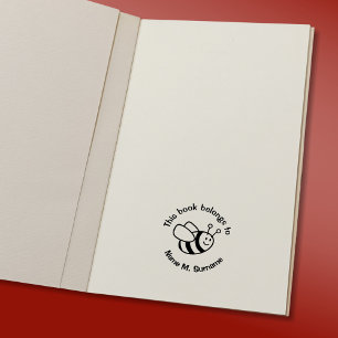 Auto Entintado Carimbo de etiqueta de livro de desenho de abelha