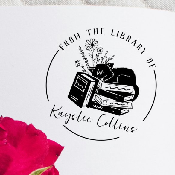 Auto Entintado Carimbo de Livro da Biblioteca de Borracha com Aut (Criador carregado)