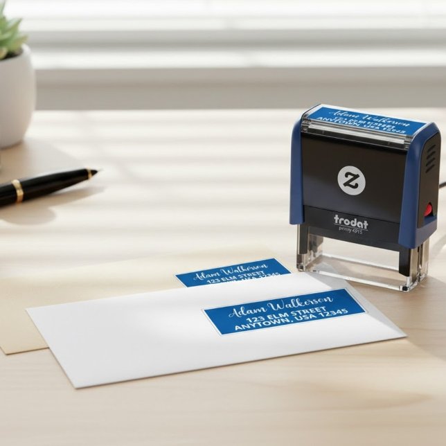 Auto Entintado Carimbo de Nome com Rótulo Personalizado com um To (simple typography address stamper, custom name and address stamp)