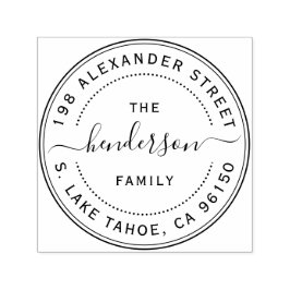 Auto Entintado Carimbo de retorno de endereço da família de logot