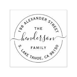 Auto Entintado Carimbo de retorno de endereço da família de logot