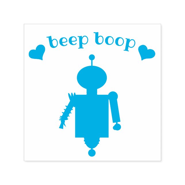 Auto Entintado Carimbo de Robô Cubo de Boop (Design)