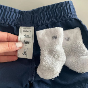 Auto Entintado Carimbo de Roupa Com Iniciais