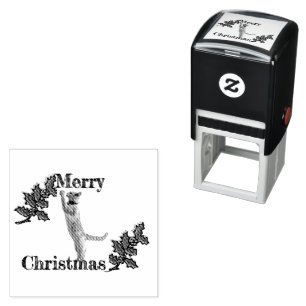 Auto Entintado Carimbo de Tinta Automática - Feliz Holly de Natal