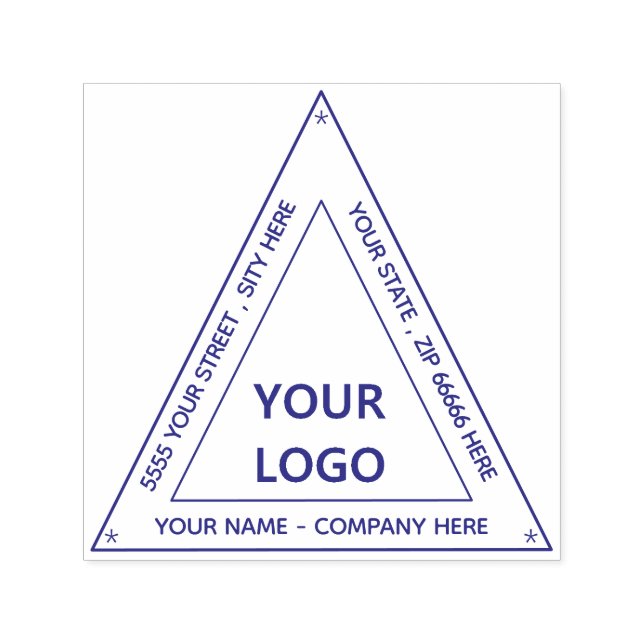 Auto Entintado Carimbo de triângulo com nome de endereço personal (Design)