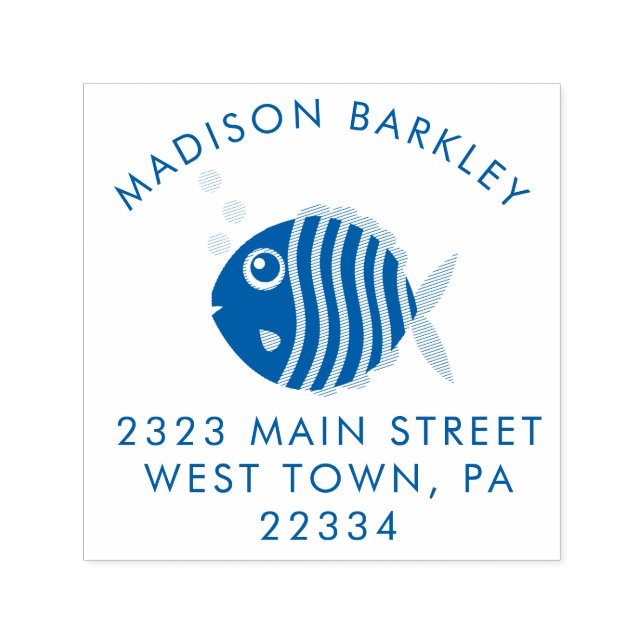 Auto Entintado Carimbo do endereço de retorno do aquário de peixe (Design)