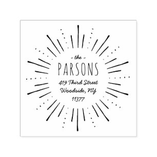 Auto Entintado Carimbo do endereço do Starburst Monographic