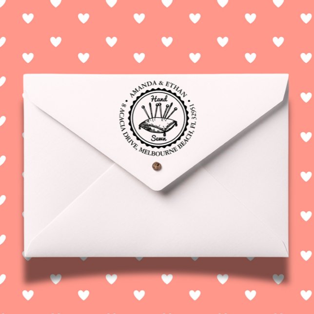 Auto Entintado Carimbo do tema de costura manual (Personalize your crafts with a hand sewing theme self-inking stamp.)