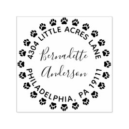 Auto Entintado Carimbo Imprimir Endereço de Retorno Redondo Redon