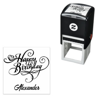 Auto Entintado Carimbo Personalizado de Aniversário Automontável 