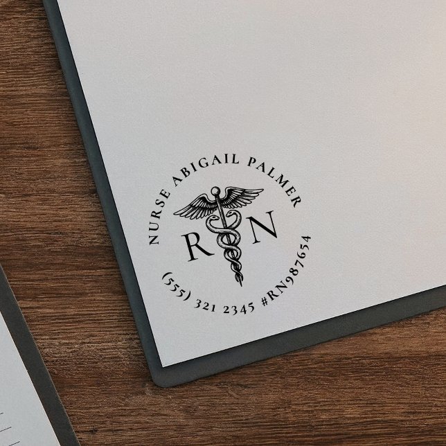 Auto Entintado Carimbo Personalizado de Enfermeira com Símbolo do (Criador carregado)