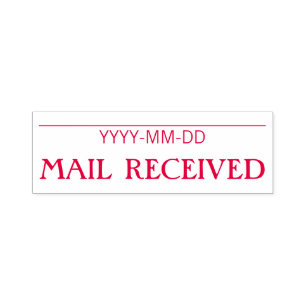 Auto Entintado Carimbo simples de borracha "MAIL RECEBIDO"