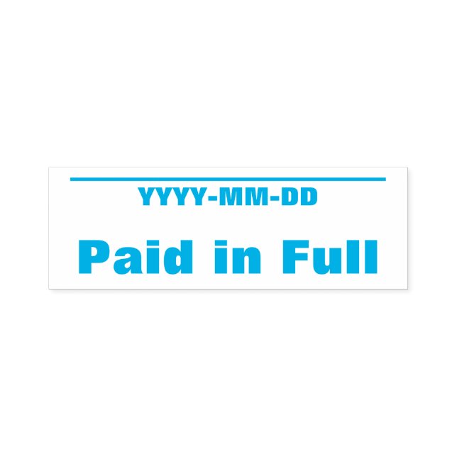 Auto Entintado Carimbo simples de borracha "Pago em Cheio" (Design)