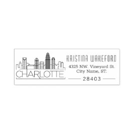 Auto Entintado Charlotte City | Carimbo de autoimpressão de ender