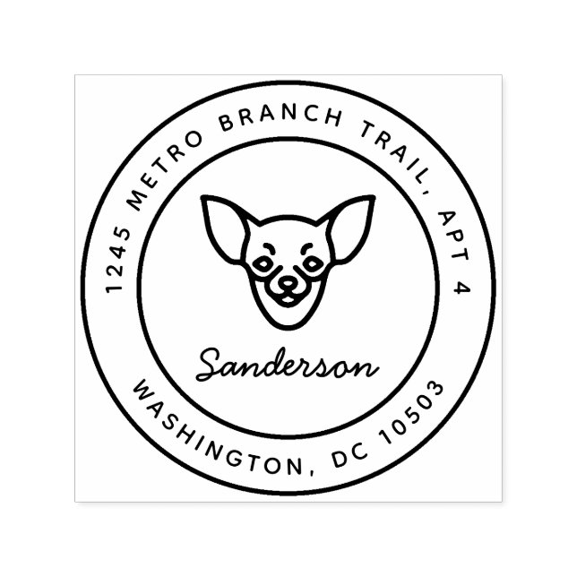 Auto Entintado Chihuahua Dog Endereço de Devolução Carimbo (Design)