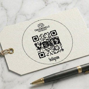 Auto Entintado Código QR Instagram Carimbo de Borracha de Logotip