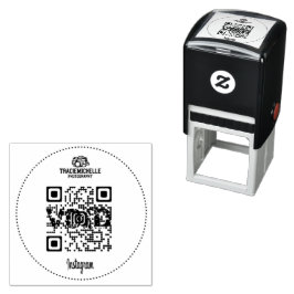 Auto Entintado Código QR Instagram Carimbo de Borracha de Logotip