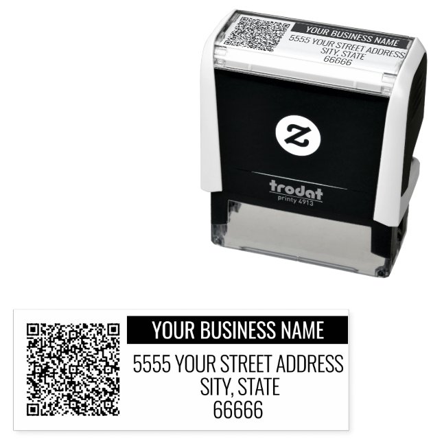 Auto Entintado Código QR personalizado e Carimbo de Autoimpressão (In Situ)