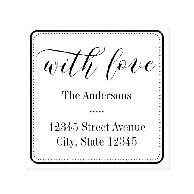 Auto Entintado Com Carimbo de Borracha Personalizado Quadrado (Design)