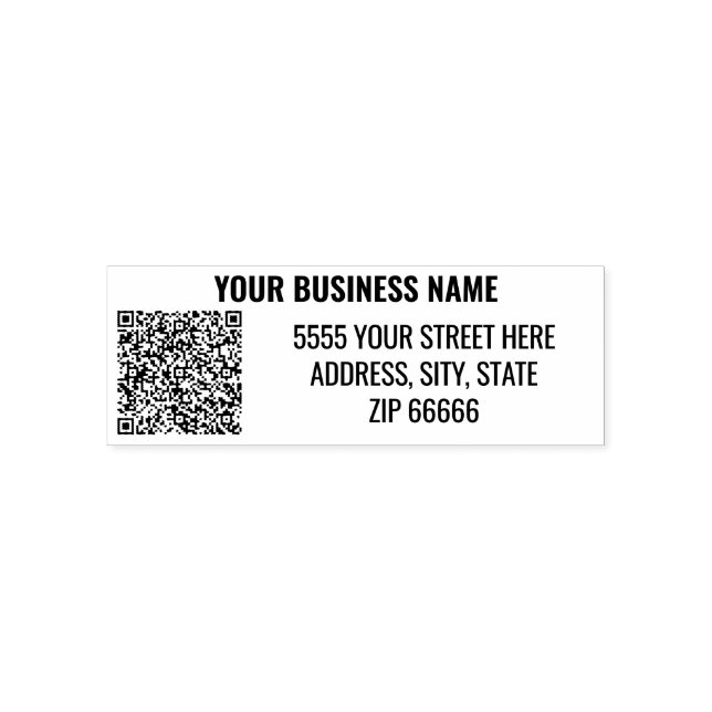 Auto Entintado Crie seu próprio carimbo de endereço com código QR (Design)