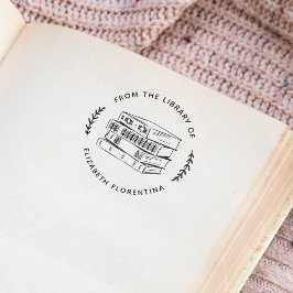 Auto Entintado Da Biblioteca De | Carimbo de Livro Simples Modern