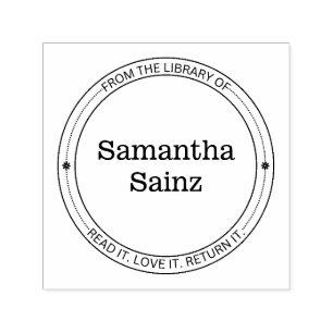 Auto Entintado Da Biblioteca do Carimbo das Flores Elegantes