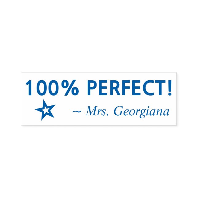 Auto Entintado Divertido "100% PERFEITO!" Carimbo de borracha de  (Design)