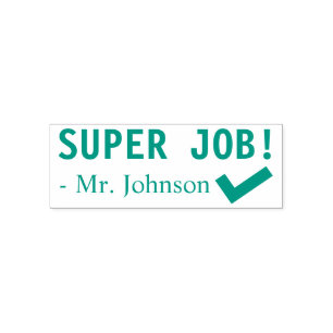 Auto Entintado Divertido "SUPER JOB"! Formando Carimbo de Borrach