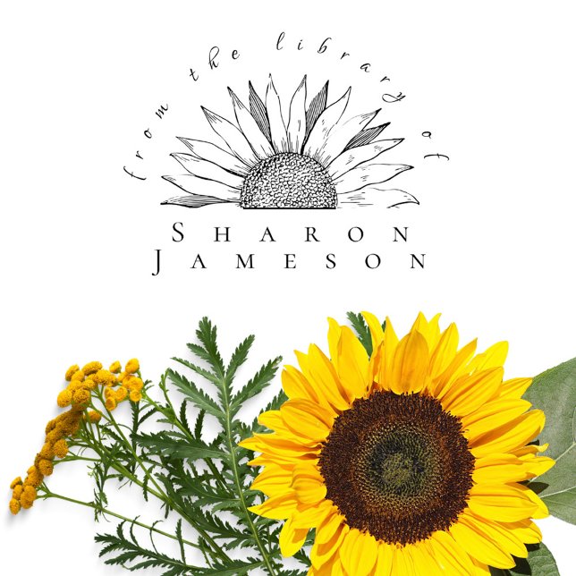 Auto Entintado Elegante Carimbo de Biblioteca Nome Personalizado  (Criador carregado)