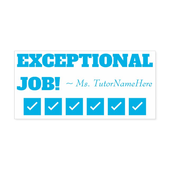 Auto Entintado "EMPREGO EXCEPCIONAL!" + Nome do Tutor Carimbo de  (Design)