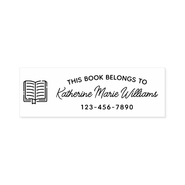 Auto Entintado Este Livro Pertence A - Carimbo De Borracha Autopi (Design)