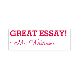 Auto Entintado "EXCELENTE ESSAY!" Formando Carimbo de Borracha