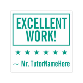 Auto Entintado "EXCELENTE TRABALHO!" + Carimbo de borracha do Tut