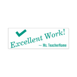 Auto Entintado "Excelente Trabalho!" + Nome do Professor Carimbo 