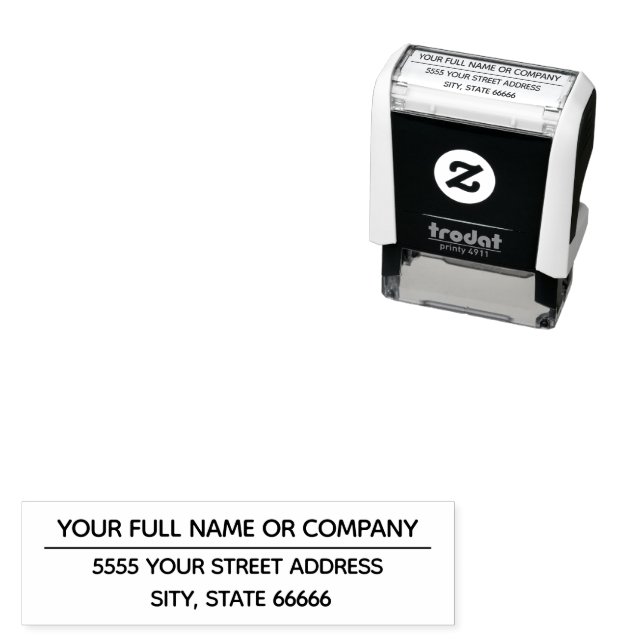 Auto Entintado Exemplo de Carimbo Personalizado do Nome do Cheio (In Situ)